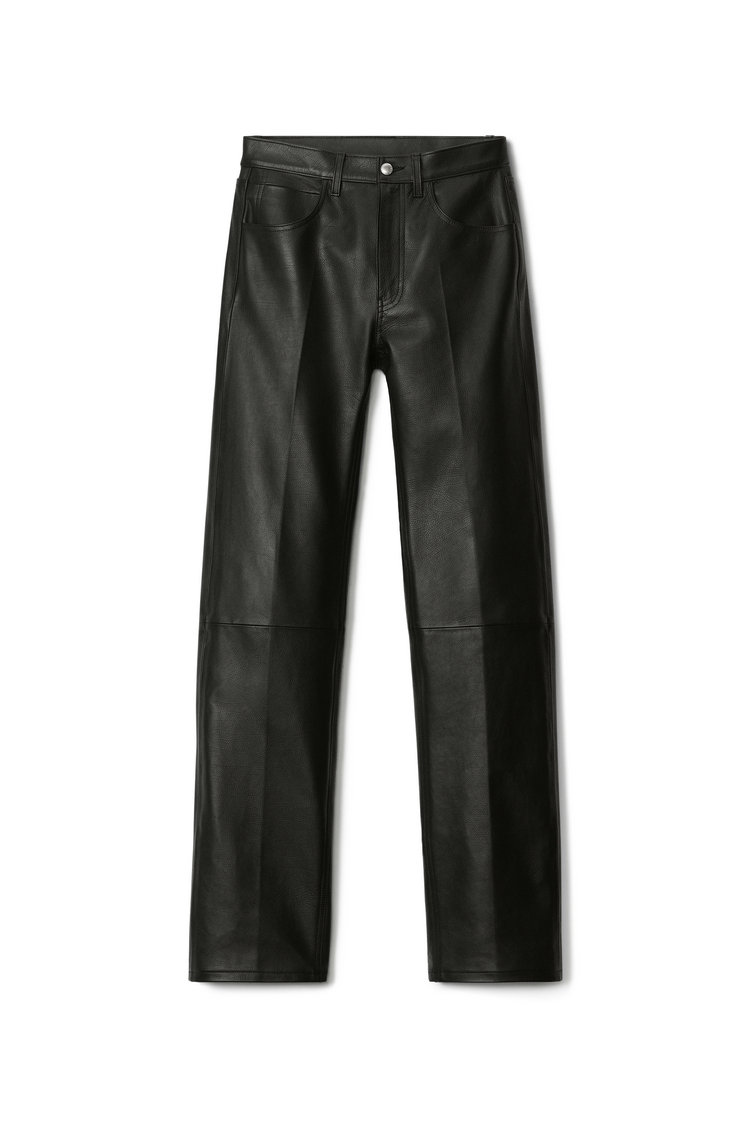 MID RISE STACKED PANT IN MOTO LEATHER