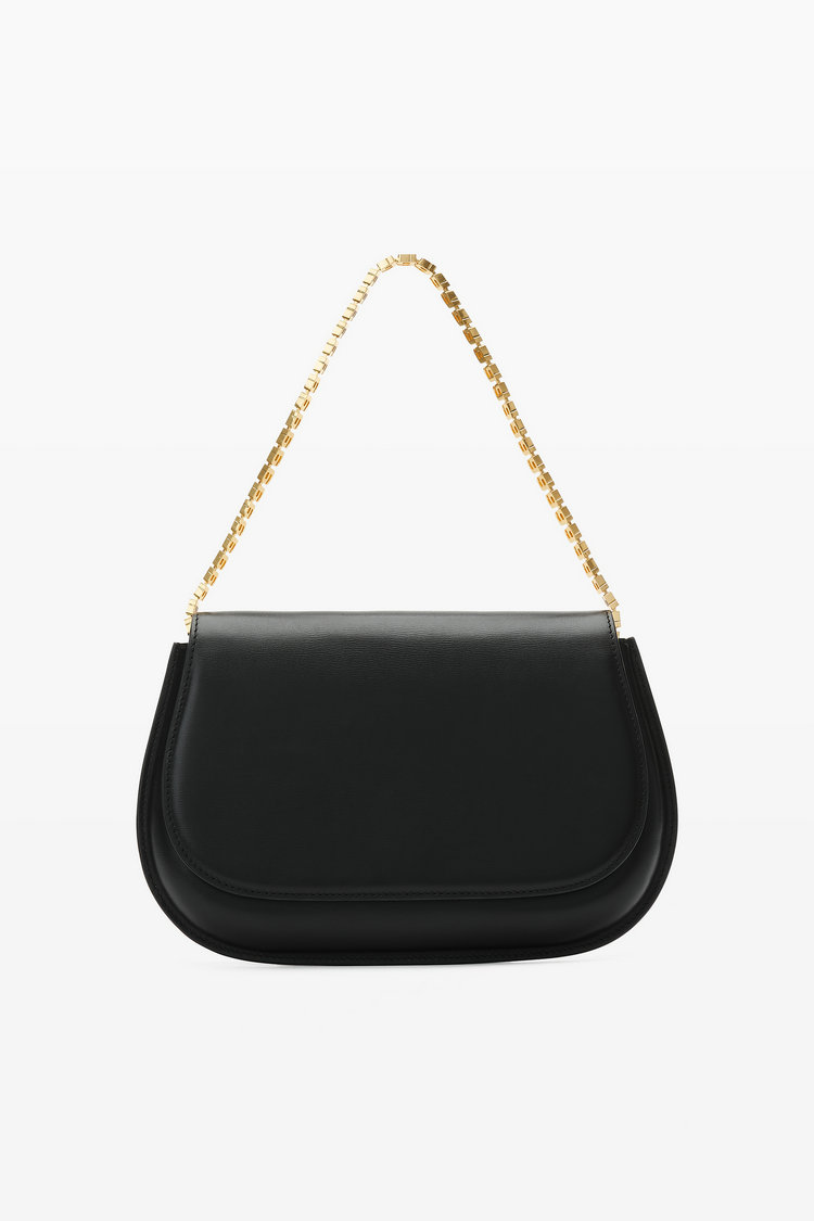 CREST FLAP BAG IN LEATHER
